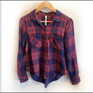 Seven7 plaid button down shirt XS